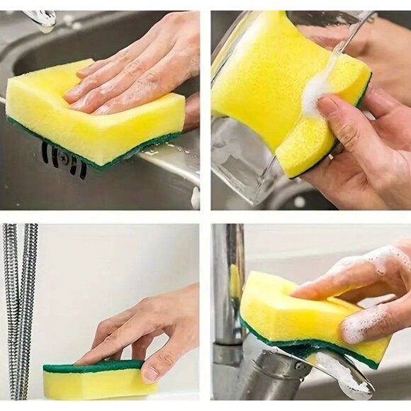 5-Pack Versatile Double-Sided Non-Scratch Cleaning Sponges - Picture 1 of 5